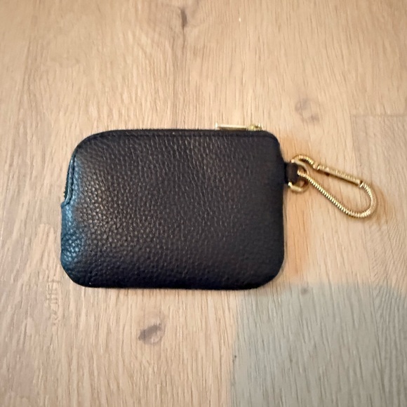 Bandolier Black Textured Key Zip Pouch with Gold Accents - Picture 2 of 4